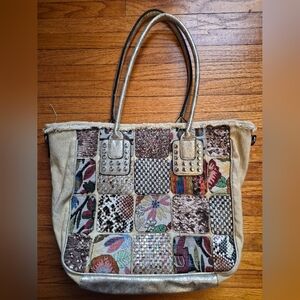 ChillX Canvas Bohemian Patchwork Tote